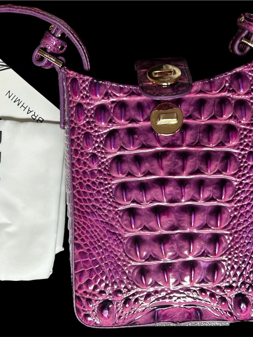 Brahmin: Marley Crossbody Purse and Credit Card Wallet in a Ultraviolet Purple